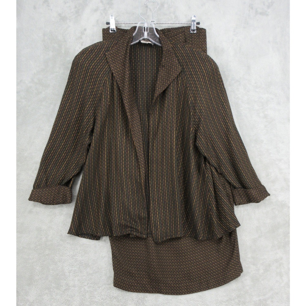 Vintage Benjamin A Skirt Suit Womens Size S Maxi Jacket 80s Pockets Pleated